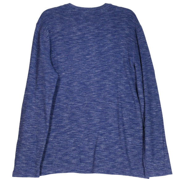 Banana Republic Blue Henley Shirt Sweater Men Large Pima Cotton Blend Classic - Picture 4 of 8